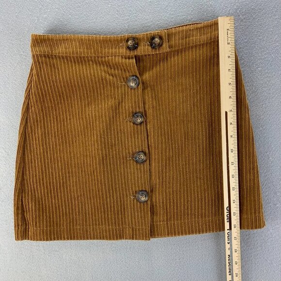 Chelsea Violet Skirt Womens Large Brown Corduroy Button Front Short Cotton - Picture 6 of 11